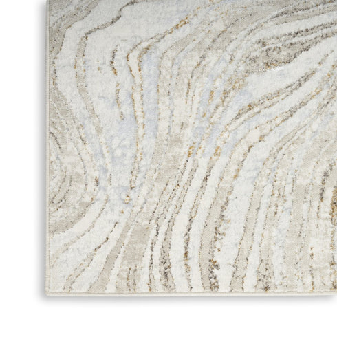 5' X 7' Gold Gray and Ivory Abstract Non Skid Area Rug